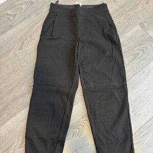 Casual Trousers with Elastic Waistband and Zipper Ankle Cuffs